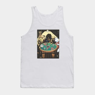 Funny Dogs Playing Poker Illustration Tank Top